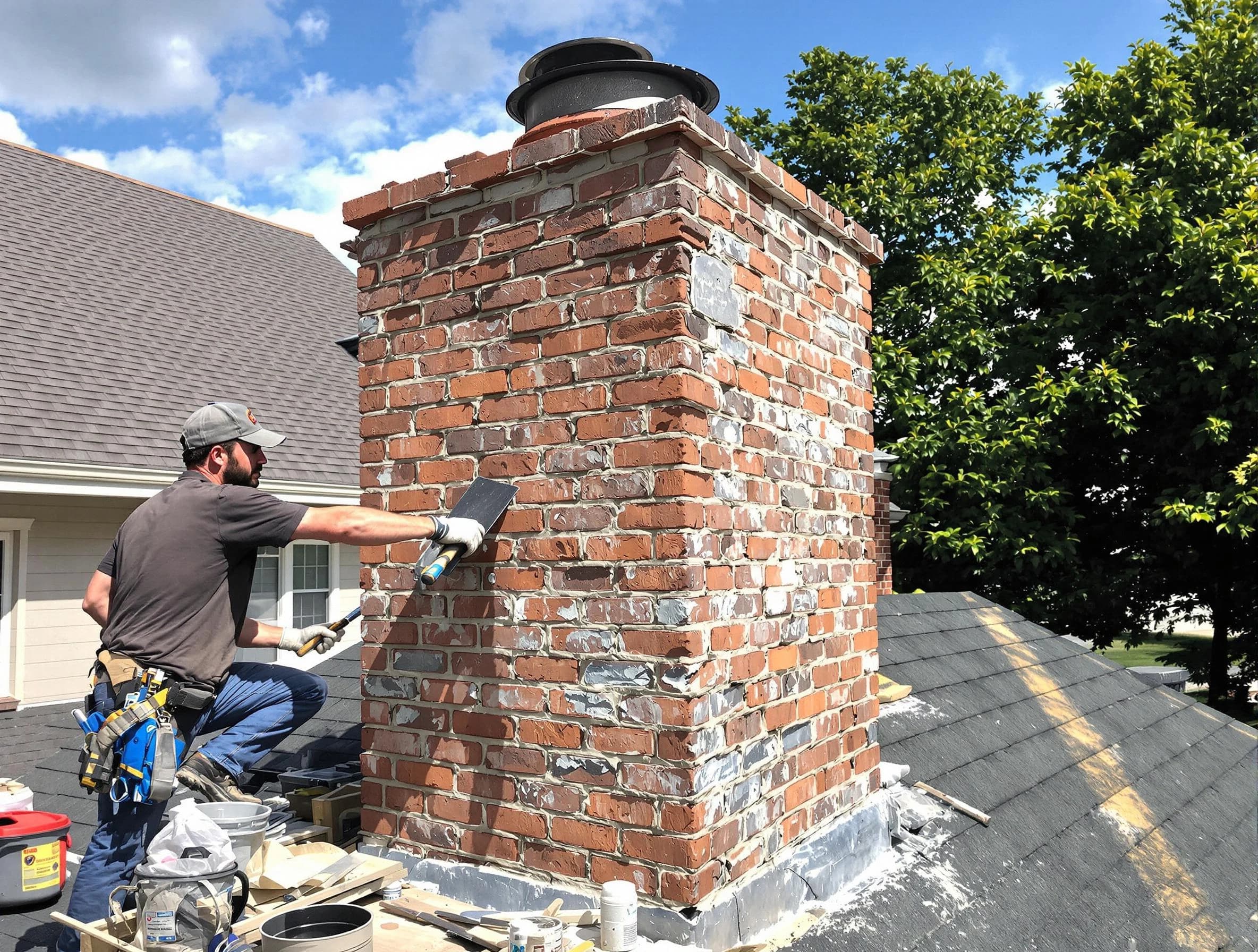 Completed chimney rebuild by Nolensville Chimney Sweep in Nolensville, TN