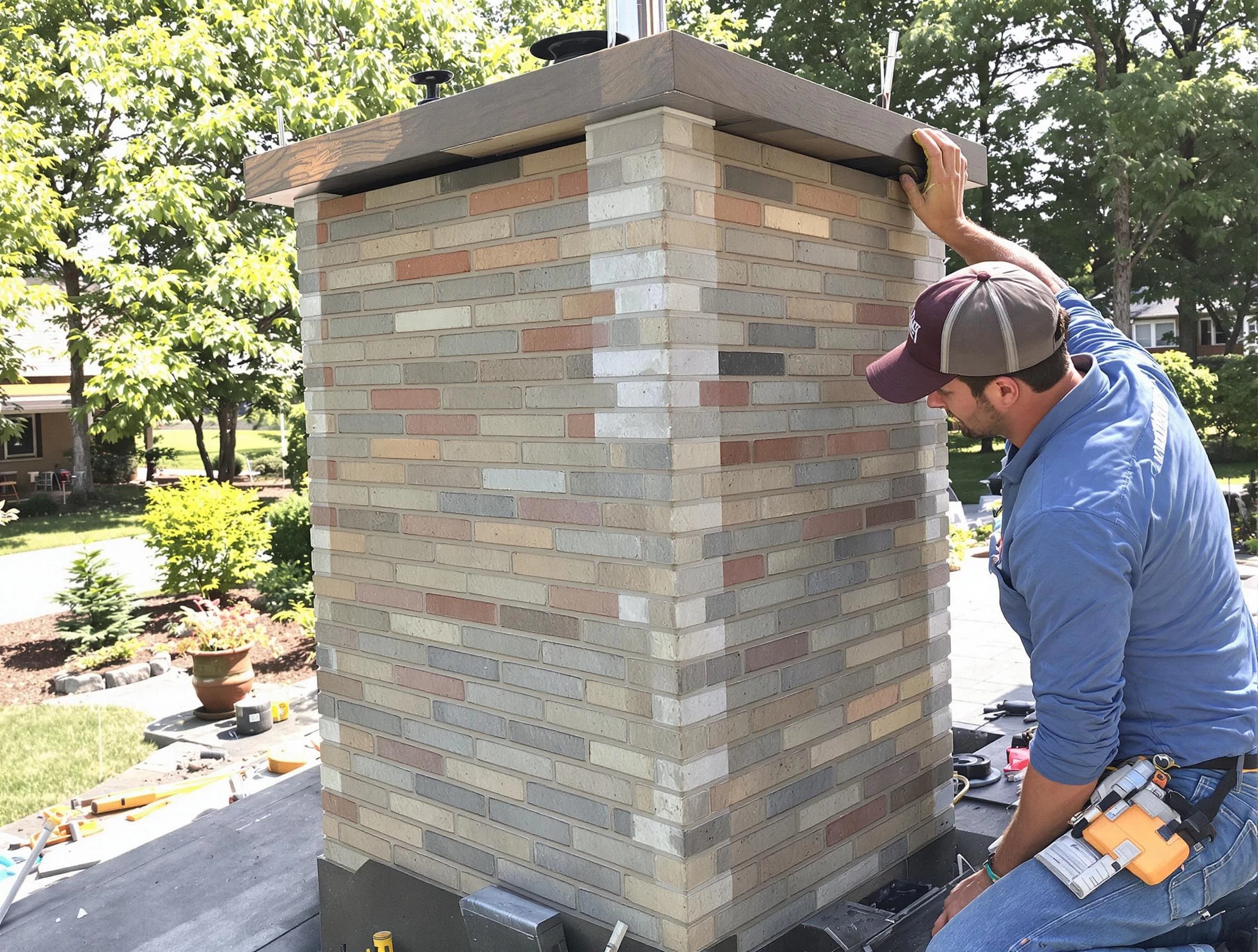 Nolensville Chimney Sweep completing a modern chimney remodel in Nolensville, TN