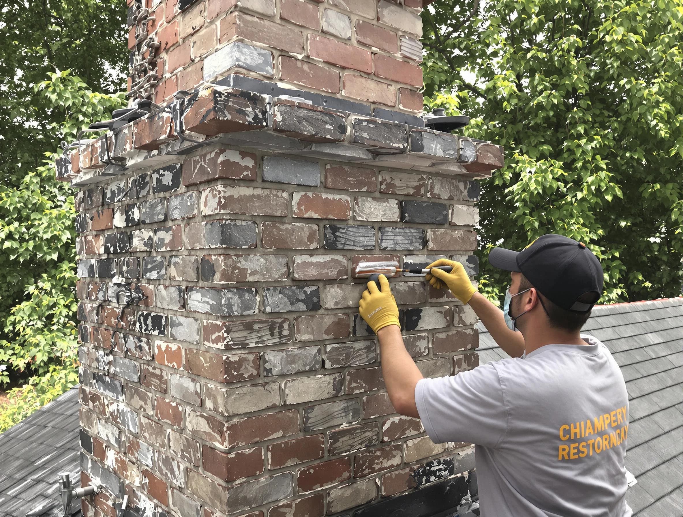 In-progress chimney restoration by Nolensville Chimney Sweep in Nolensville, TN