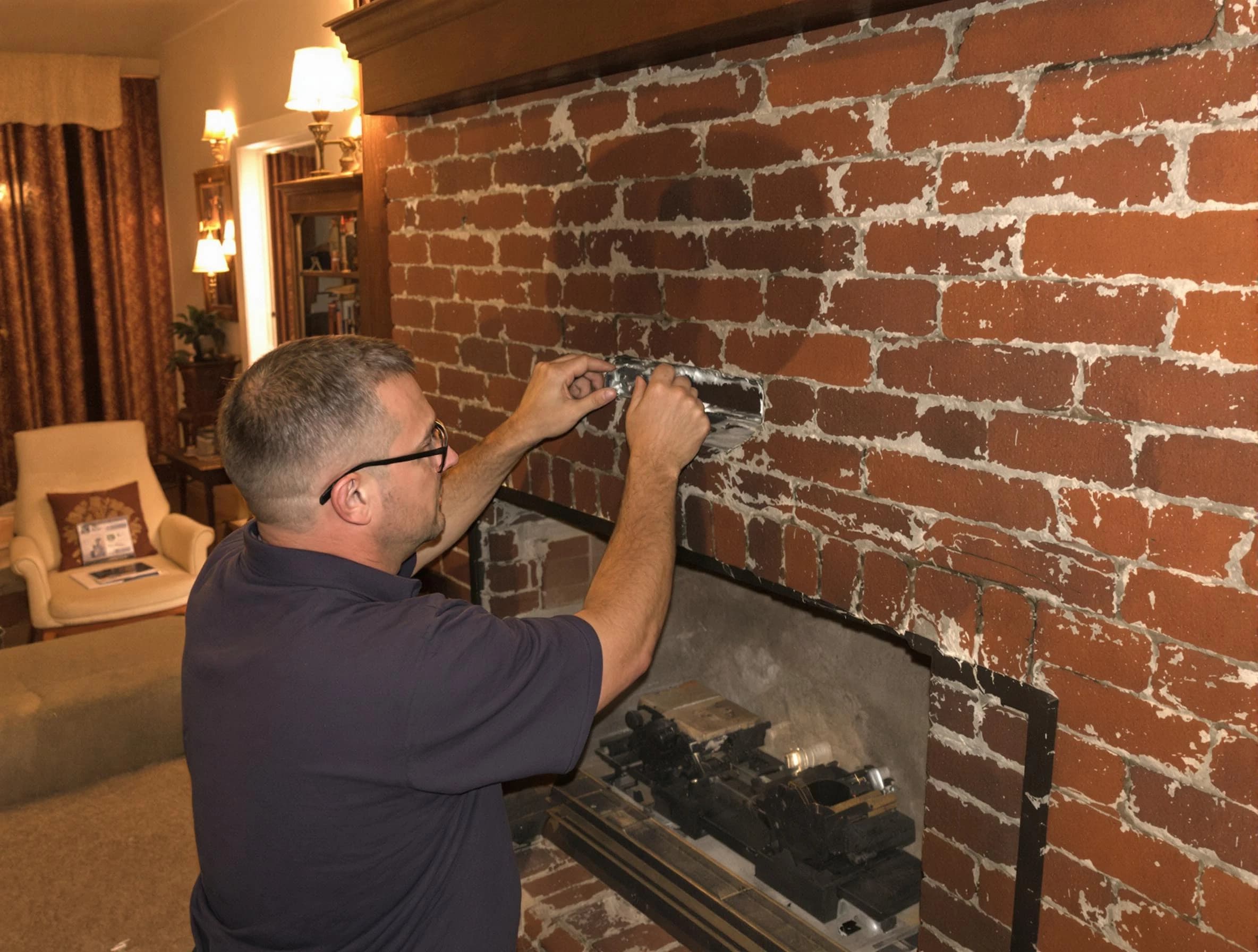 Nolensville Chimney Sweep expert fixing a fireplace in Nolensville, TN