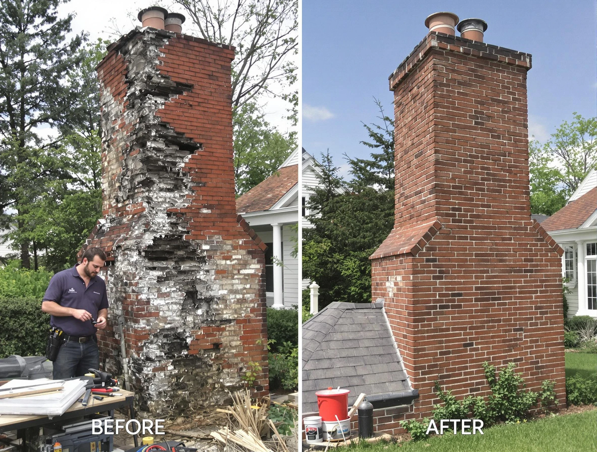Nolensville Chimney Sweep performing a full chimney restoration in Nolensville, TN